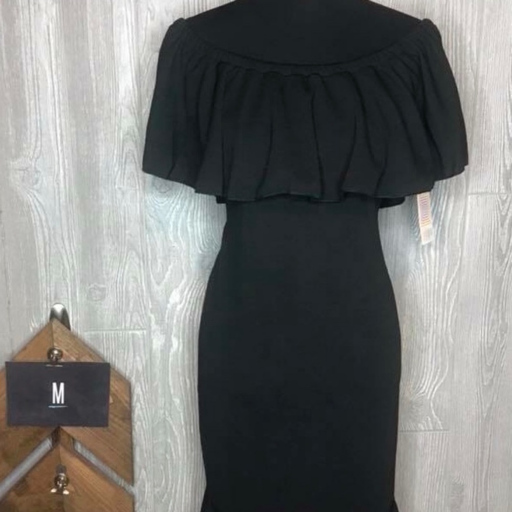 LuLaRoe CiCi dress - SOLID BLACK! Ruffles!